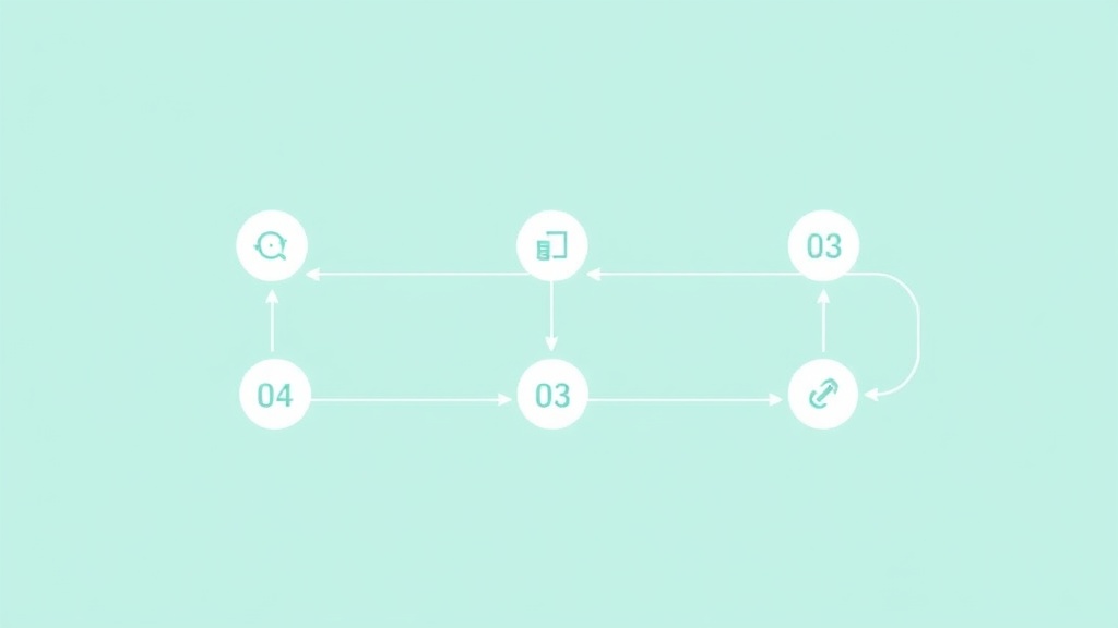 ChatGPTでGBP口コミ返信を行う6ステップの手順を示すフローチャート図