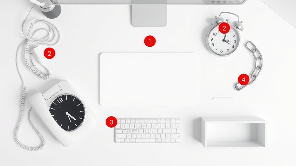問い合わせが増えない歯科ホームページの問題要素を示すデスク上のアイテム