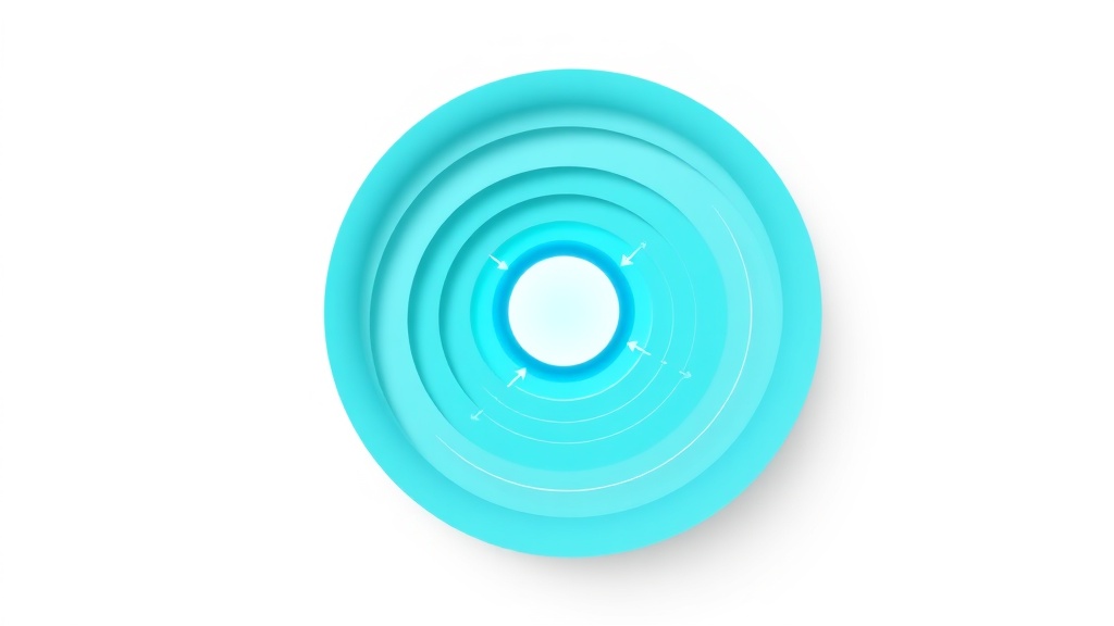 問い合わせ・予約率向上のための導線設計を表現した同心円状のコンバージョンファネル図